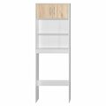 Better Home Products Ace Over-The-Toilet Storage Rack White & Natural Oak 3416-ACE-WHT-OAK